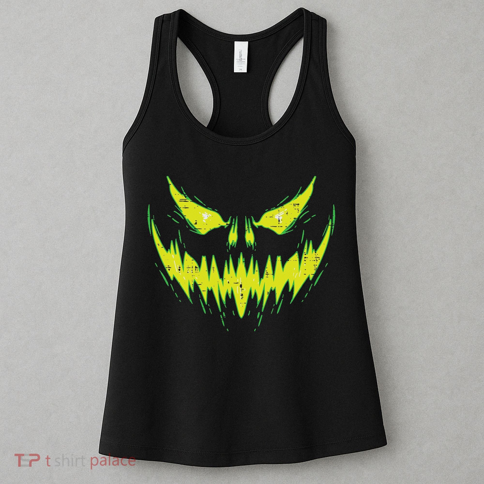 Scary Pumpkin Jack O Lantern Face Halloween Women's Tank Top