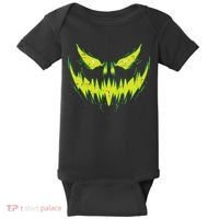 Scary Pumpkin Jack O Lantern Face Halloween Baby Bodysuit thumb 0