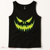 Scary Pumpkin Jack O Lantern Face Halloween Tank Top thumb 2