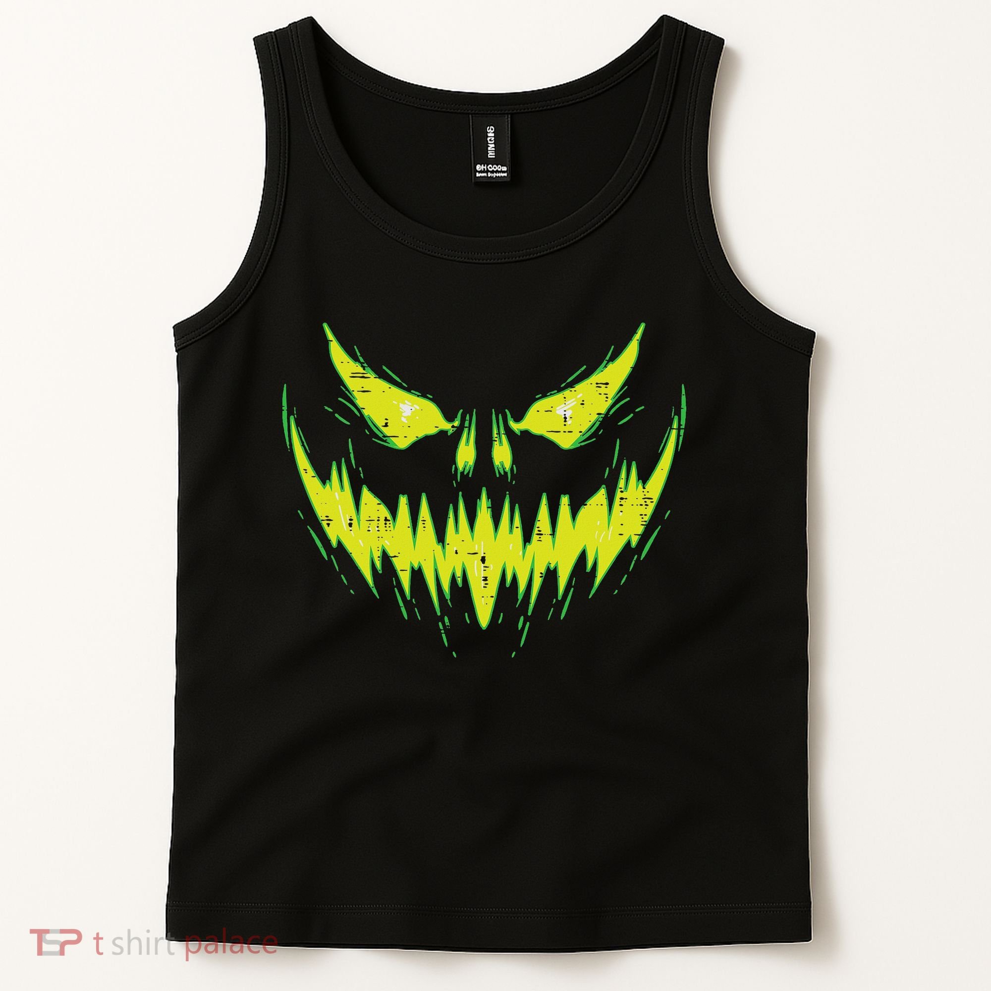 Scary Pumpkin Jack O Lantern Face Halloween Tank Top