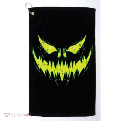 Scary Pumpkin Jack O Lantern Face Halloween Golf Towel