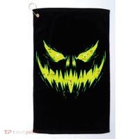 Scary Pumpkin Jack O Lantern Face Halloween Golf Towel thumb 0