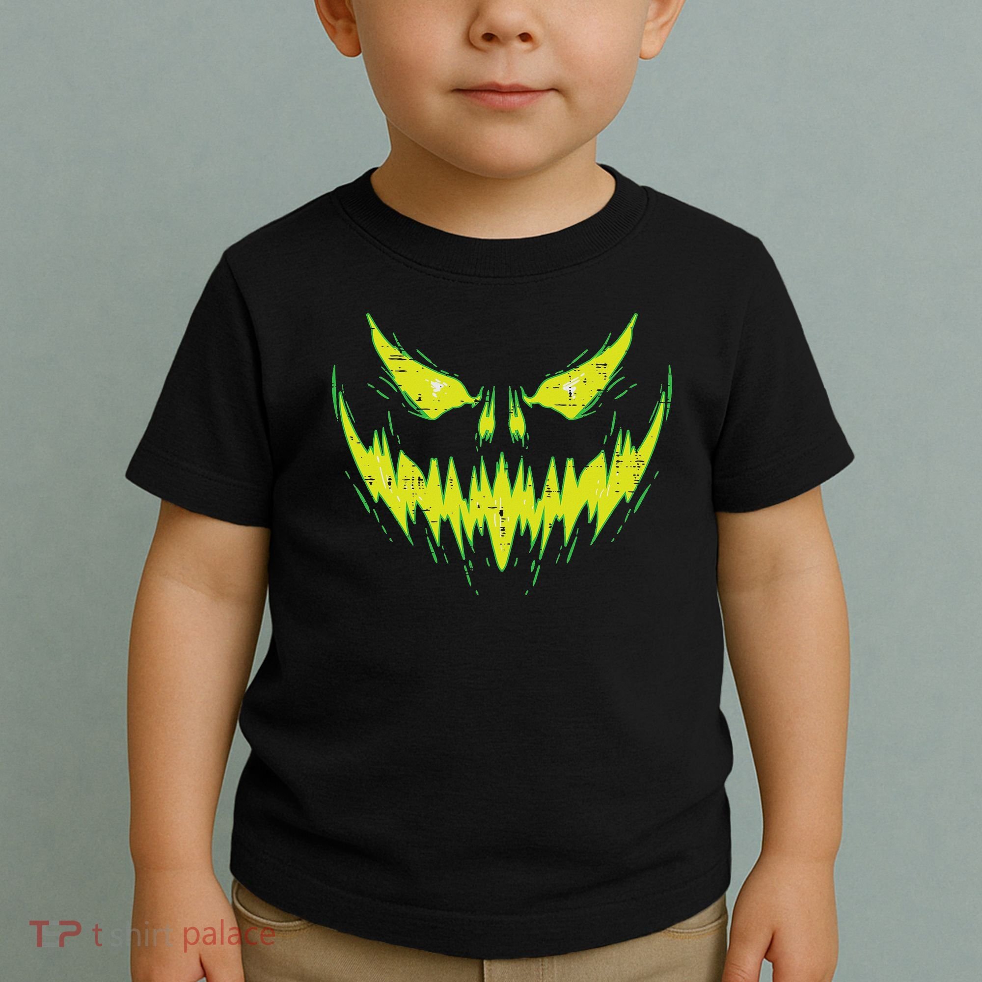 Scary Pumpkin Jack O Lantern Face Halloween Toddler T-Shirt