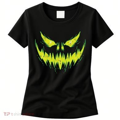 Scary Pumpkin Jack O Lantern Face Halloween Women's T-Shirt