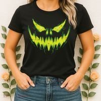Scary Pumpkin Jack O Lantern Face Halloween Women's T-Shirt thumb 2