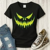 Scary Pumpkin Jack O Lantern Face Halloween Women's T-Shirt thumb 3