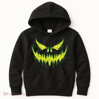 Scary Pumpkin Jack O Lantern Face Halloween Kids Hoodie