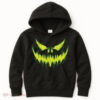 Scary Pumpkin Jack O Lantern Face Halloween Kids Hoodie thumb 0