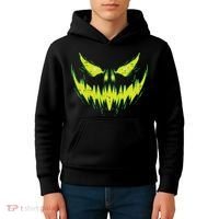 Scary Pumpkin Jack O Lantern Face Halloween Kids Hoodie thumb 4
