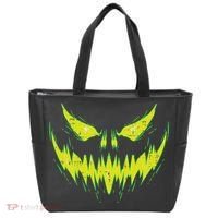 Scary Pumpkin Jack O Lantern Face Halloween Tote Bag thumb 0