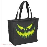 Scary Pumpkin Jack O Lantern Face Halloween Tote Bag thumb 2