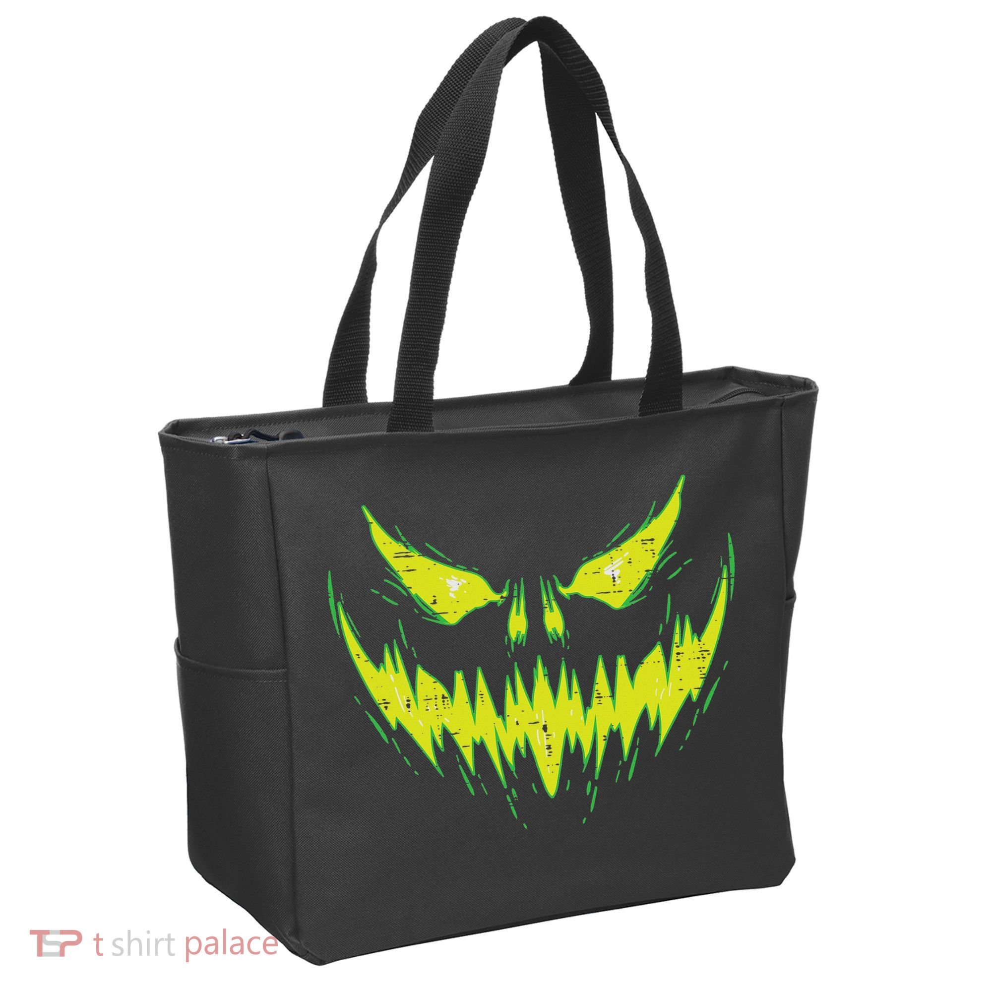 Scary Pumpkin Jack O Lantern Face Halloween Tote Bag