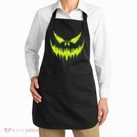 Scary Pumpkin Jack O Lantern Face Halloween Apron thumb 2