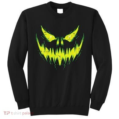 Scary Pumpkin Jack O Lantern Face Halloween Sweatshirt