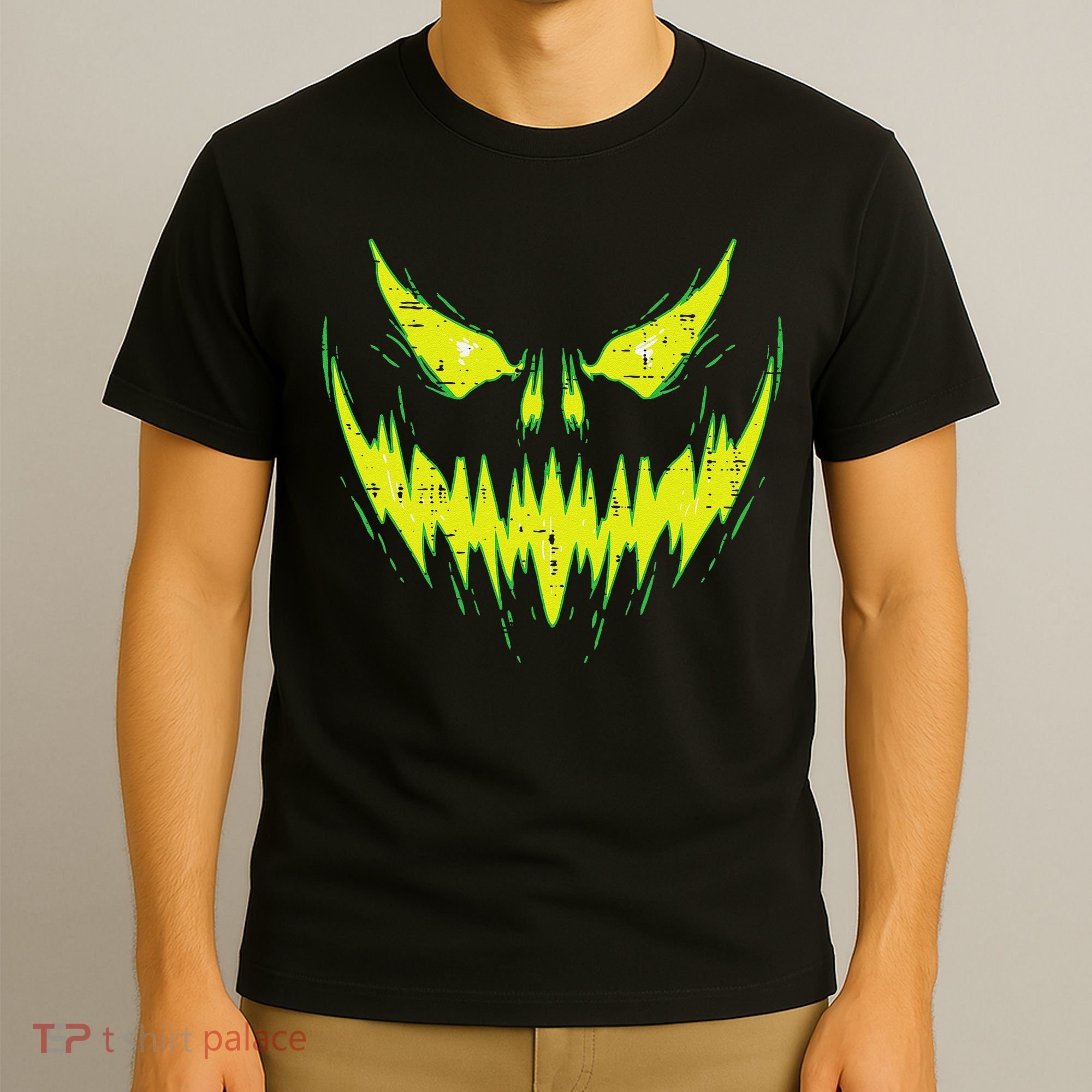 Scary Pumpkin Jack O Lantern Face Halloween T-Shirt