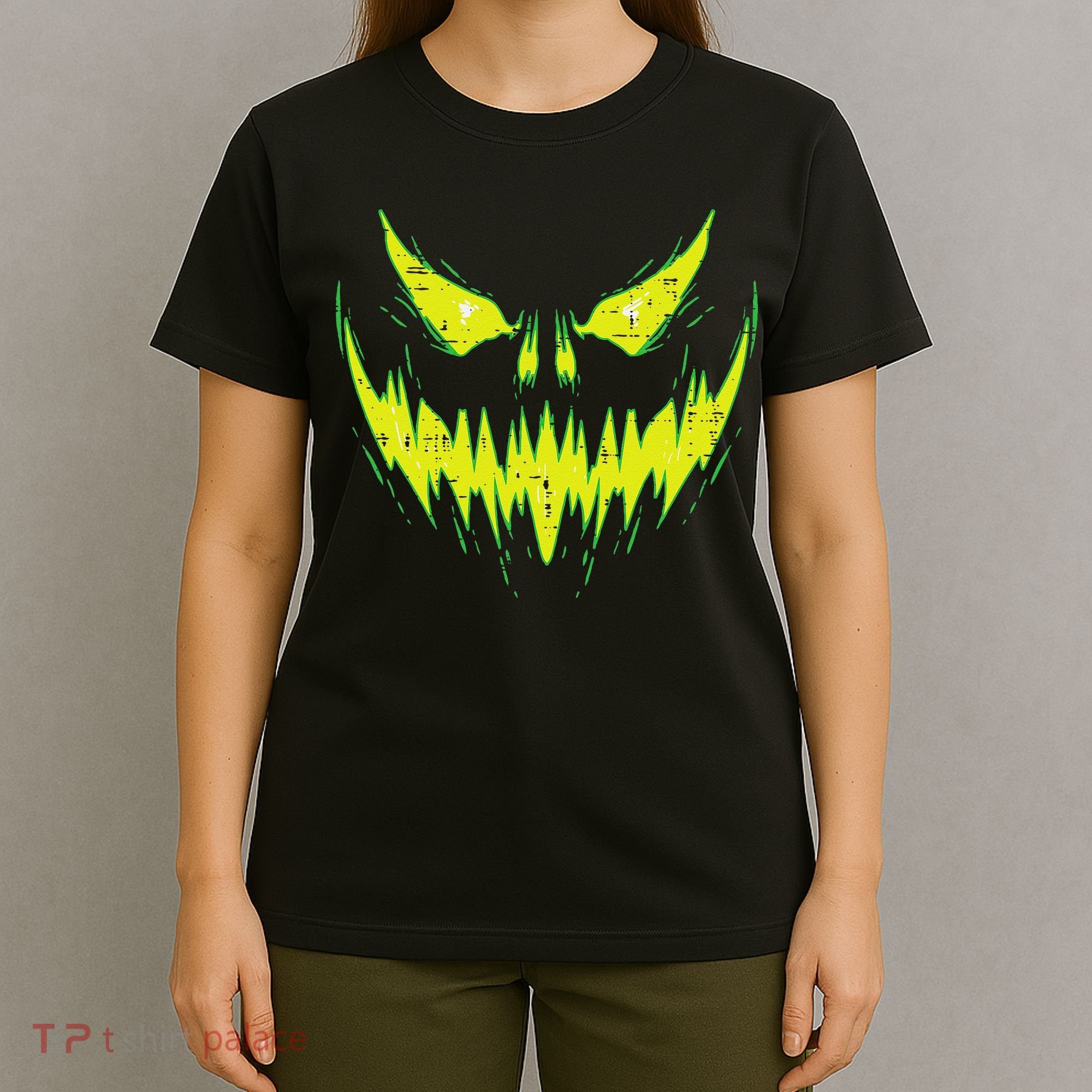 Scary Pumpkin Jack O Lantern Face Halloween T-Shirt