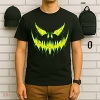 Scary Pumpkin Jack O Lantern Face Halloween T-Shirt thumb 6