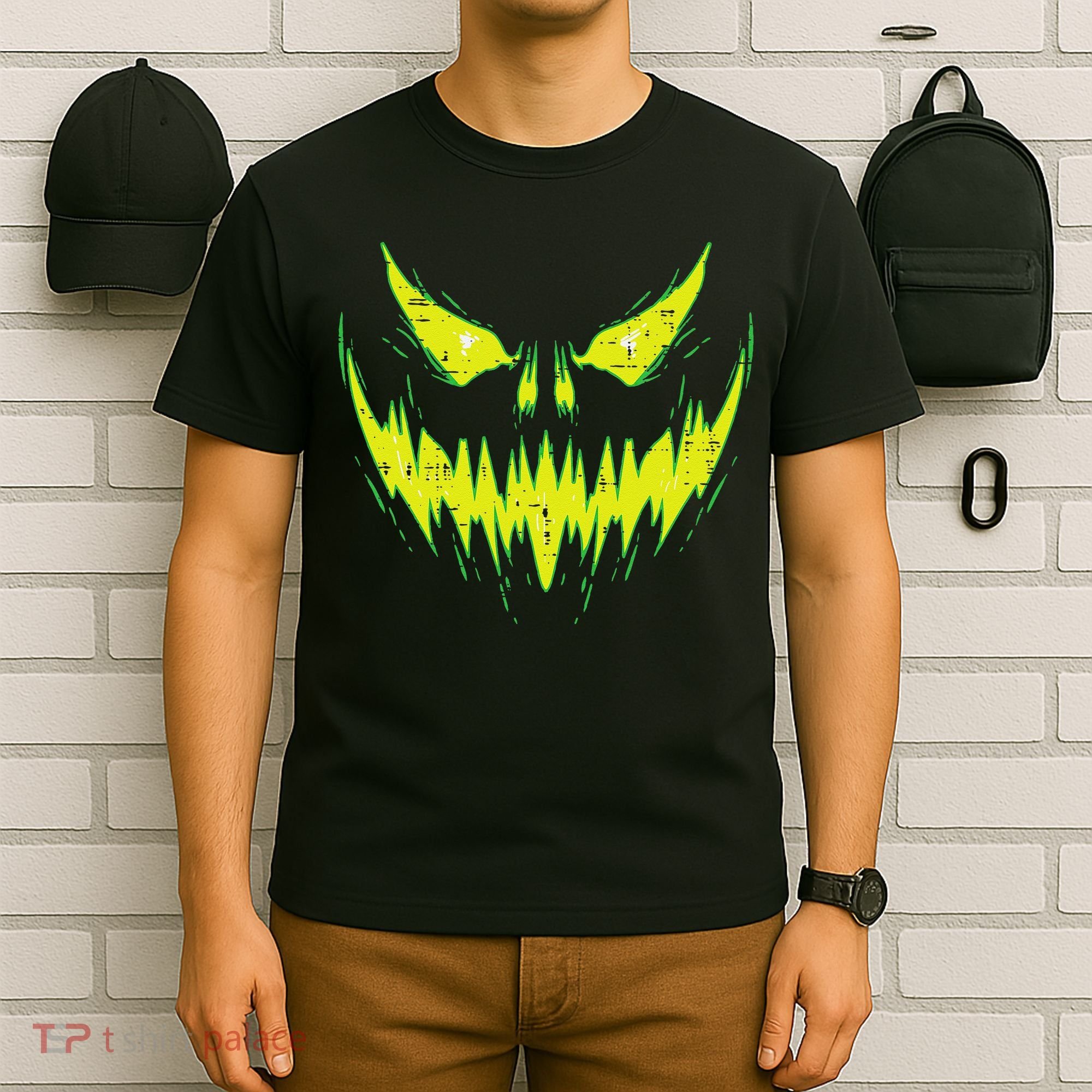 Scary Pumpkin Jack O Lantern Face Halloween T-Shirt