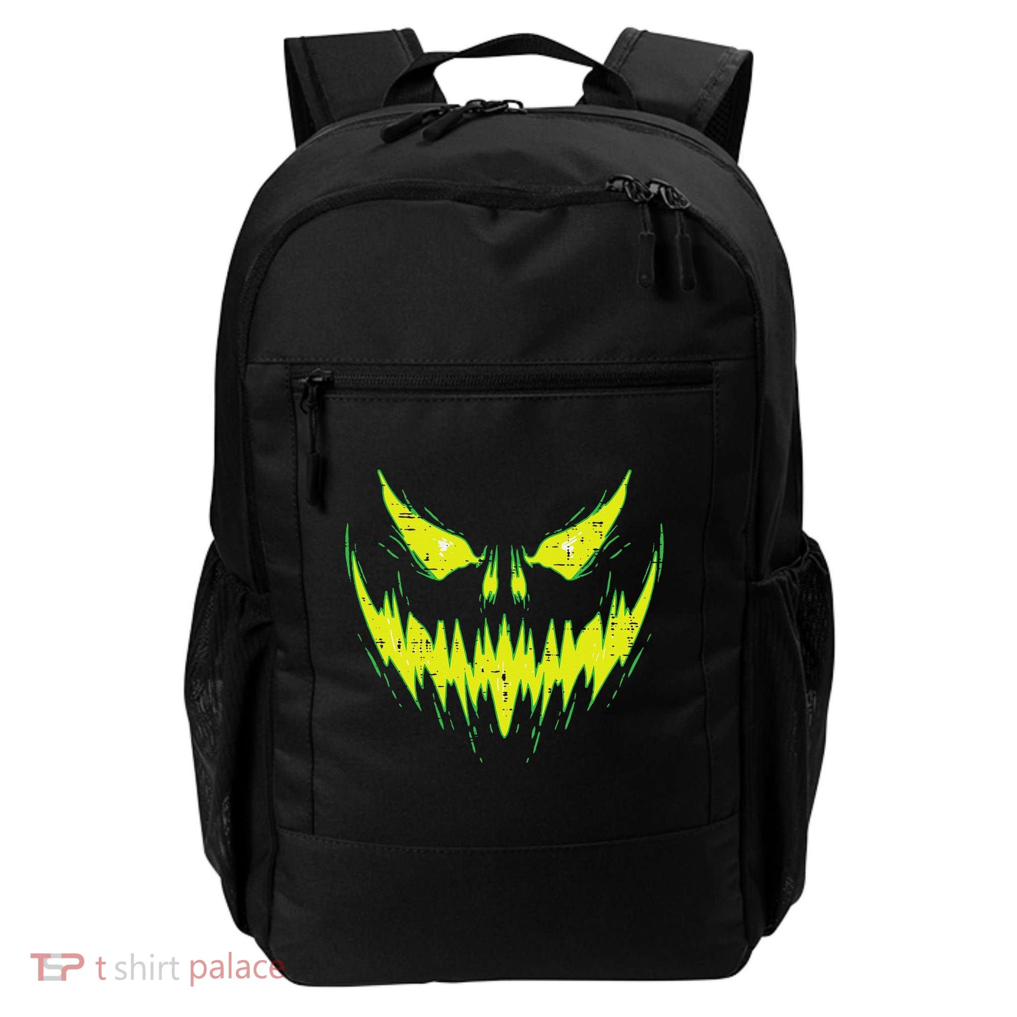 Scary Pumpkin Jack O Lantern Face Halloween Backpack