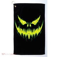 Scary Pumpkin Jack O Lantern Face Halloween Golf Towel thumb 0