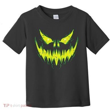 Scary Pumpkin Jack O Lantern Face Halloween Toddler T-Shirt