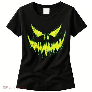 Scary Pumpkin Jack O Lantern Face Halloween Women's T-Shirt