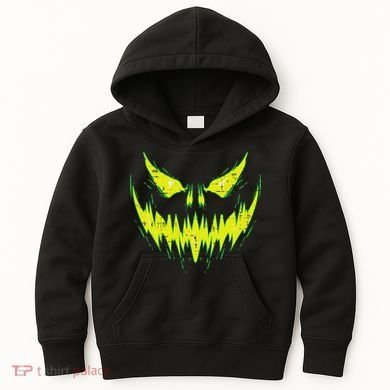 Scary Pumpkin Jack O Lantern Face Halloween Kids Hoodie