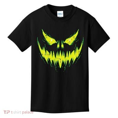 Scary Pumpkin Jack O Lantern Face Halloween Kids T-Shirt