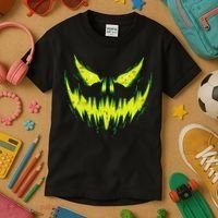 Scary Pumpkin Jack O Lantern Face Halloween Kids T-Shirt thumb 3