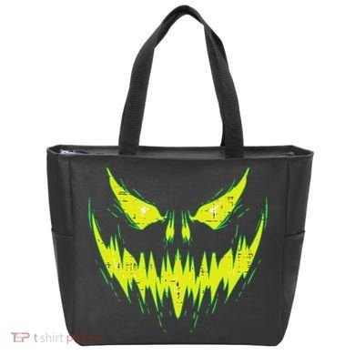 Scary Pumpkin Jack O Lantern Face Halloween Tote Bag
