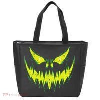 Scary Pumpkin Jack O Lantern Face Halloween Tote Bag thumb 0