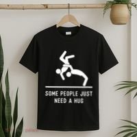 Some People Just Need A Hug Funny Sarcastic Stick Figure T-Shirt thumb 2