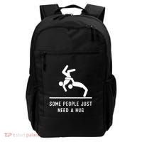 Some People Just Need A Hug Funny Sarcastic Stick Figure Backpack thumb 0