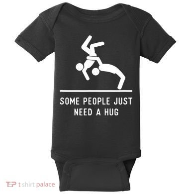 Some People Just Need A Hug Funny Sarcastic Stick Figure Baby Bodysuit