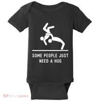Some People Just Need A Hug Funny Sarcastic Stick Figure Baby Bodysuit thumb 0