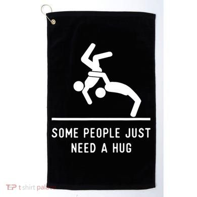 Some People Just Need A Hug Funny Sarcastic Stick Figure Golf Towel