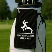 Some People Just Need A Hug Funny Sarcastic Stick Figure Golf Towel thumb 2
