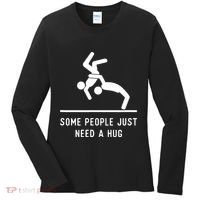 Some People Just Need A Hug Funny Sarcastic Stick Figure Women's Long Sleeve Shirt thumb 0
