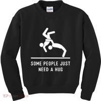 Some People Just Need A Hug Funny Sarcastic Stick Figure Kids Sweatshirt thumb 0