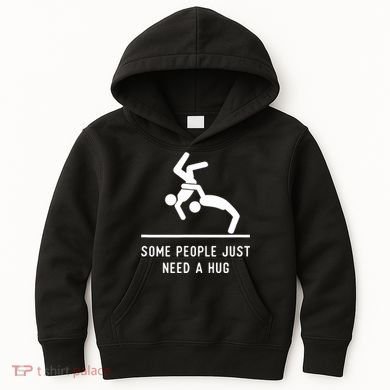 Some People Just Need A Hug Funny Sarcastic Stick Figure Kids Hoodie