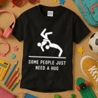 Some People Just Need A Hug Funny Sarcastic Stick Figure Kids T-Shirt thumb 3