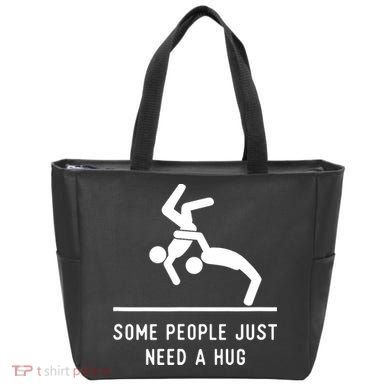 Some People Just Need A Hug Funny Sarcastic Stick Figure Tote Bag