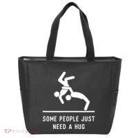 Some People Just Need A Hug Funny Sarcastic Stick Figure Tote Bag thumb 0