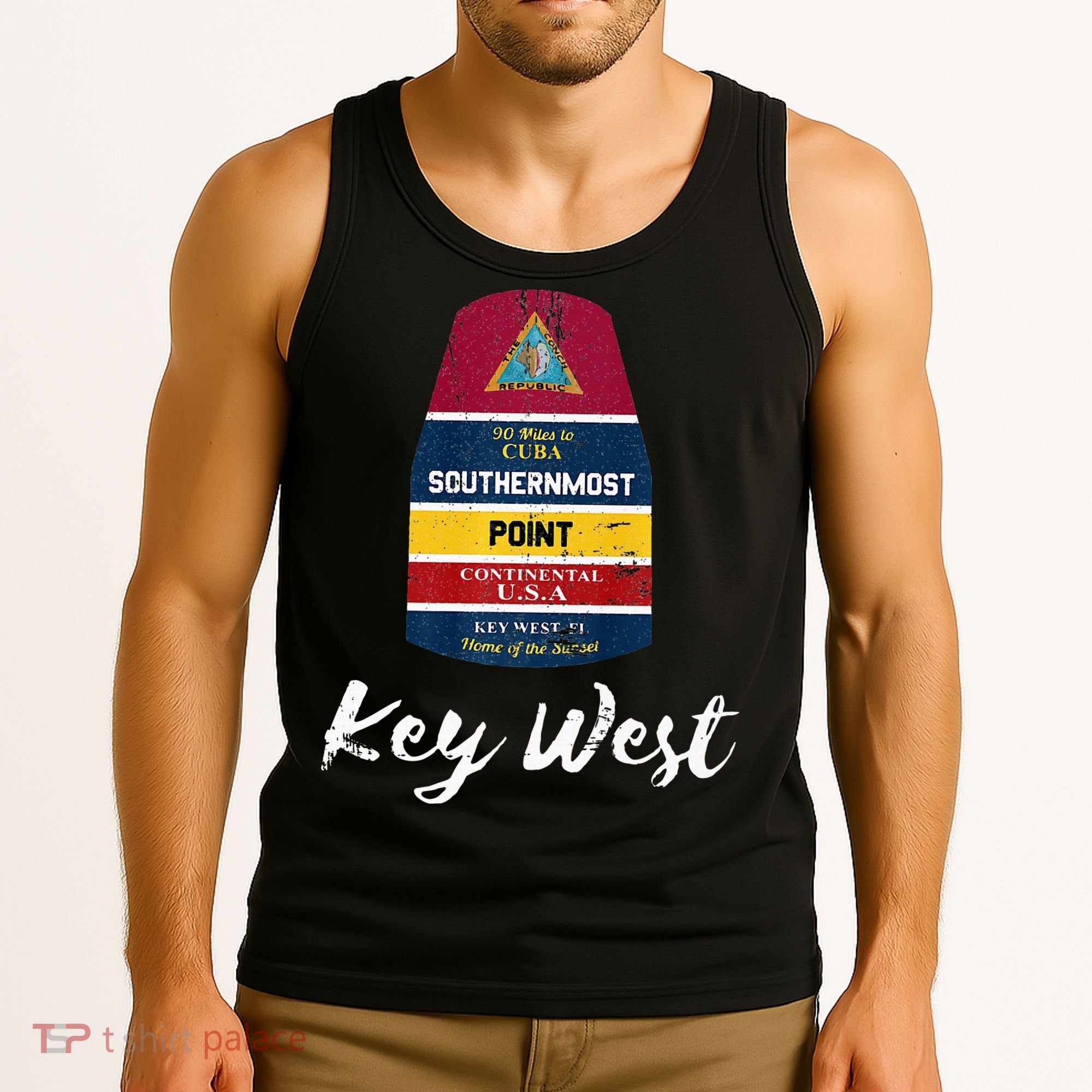 Southernmost Point Key West Florida Keys Souvenir Tank Top