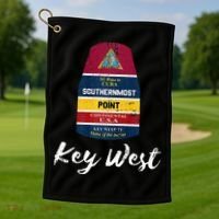 Southernmost Point Key West Florida Keys Souvenir Golf Towel thumb 1