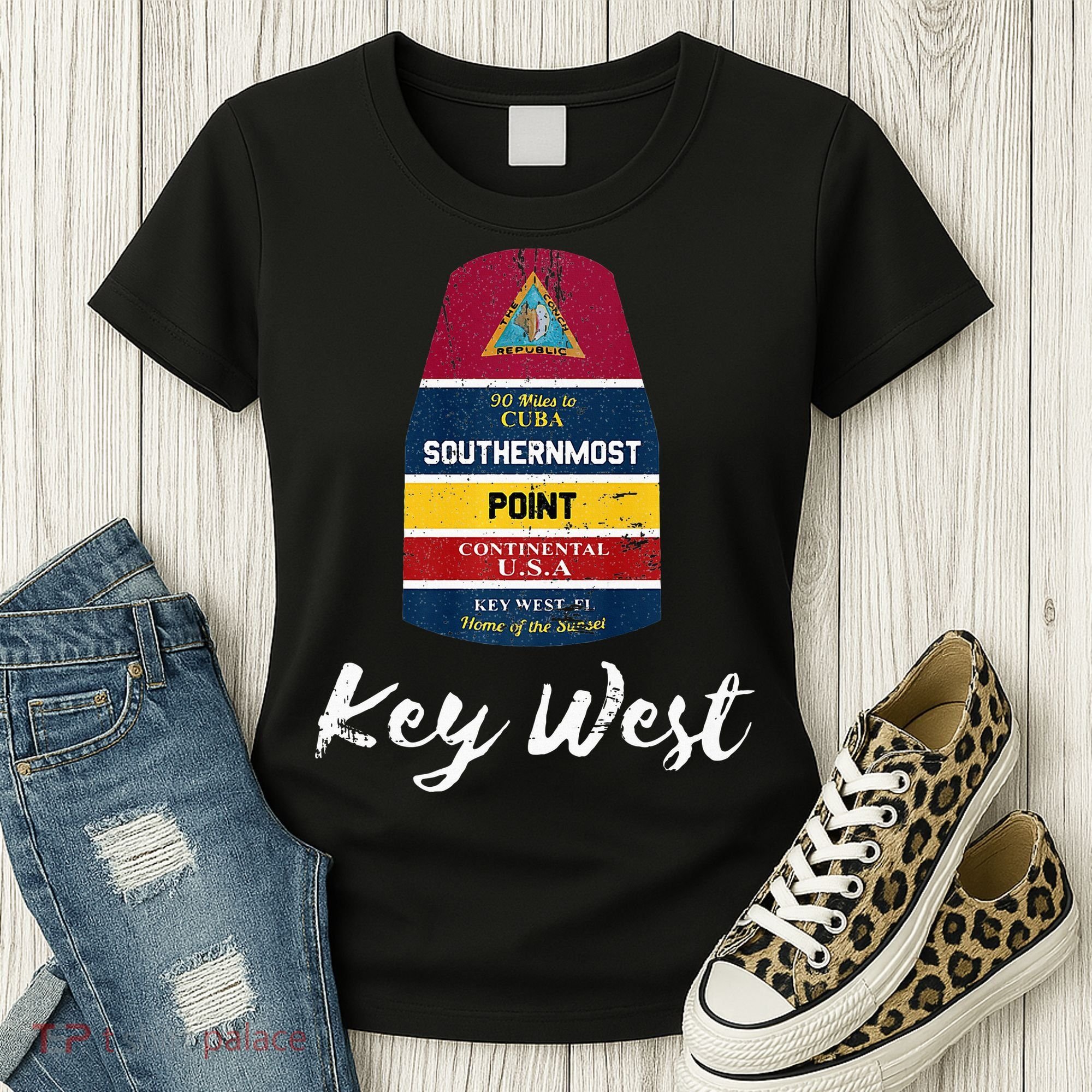 Southernmost Point Key West Florida Keys Souvenir Women's T-Shirt