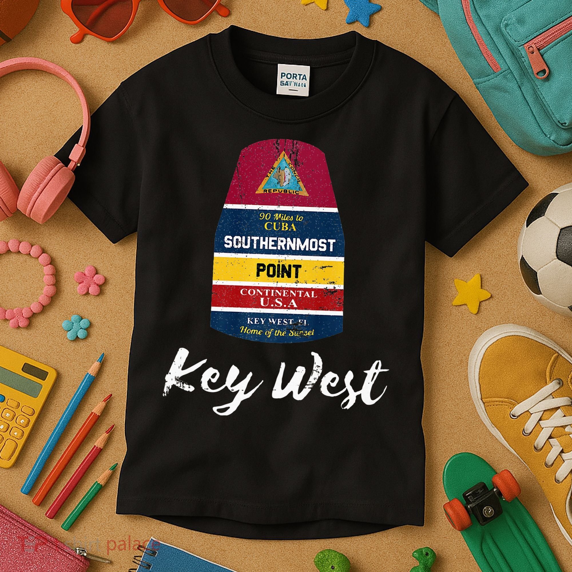 Southernmost Point Key West Florida Keys Souvenir Kids T-Shirt