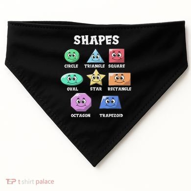 Shapes Pre K Kindergarten Teacher Back To School Gift USA-Made Doggie Bandana
