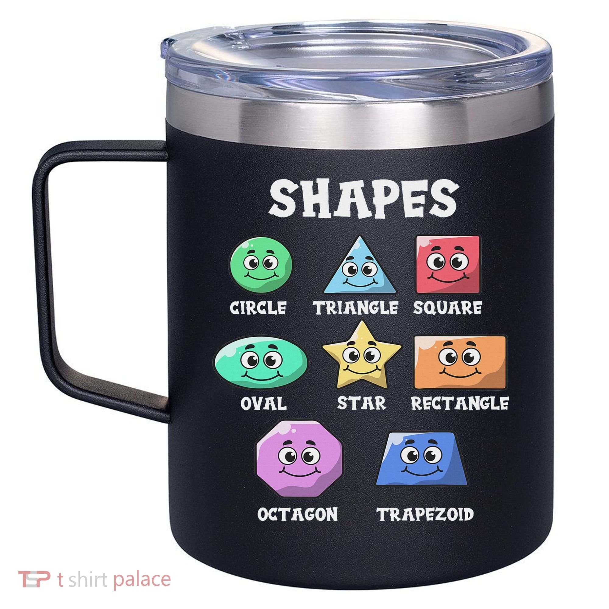 Shapes Pre K Kindergarten Teacher Back To School Gift 12oz Stainless Steel Coffee Mug