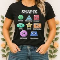 Shapes Pre K Kindergarten Teacher Back To School Gift Women's T-Shirt thumb 2